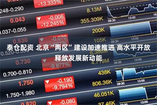 泰仓配资 北京“两区”建设加速推进 高水平开放释放发展新动能